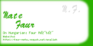 mate faur business card